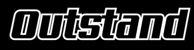 White 'Outstand' text on a black background